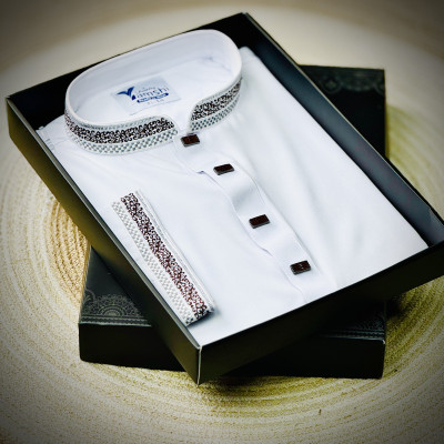 Micro Stice Fabric-White (Maroon)