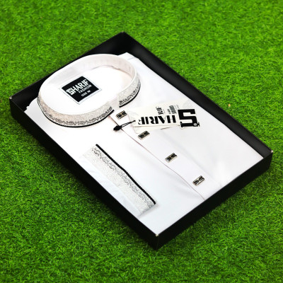 Panjabi-Stice Fabric-White